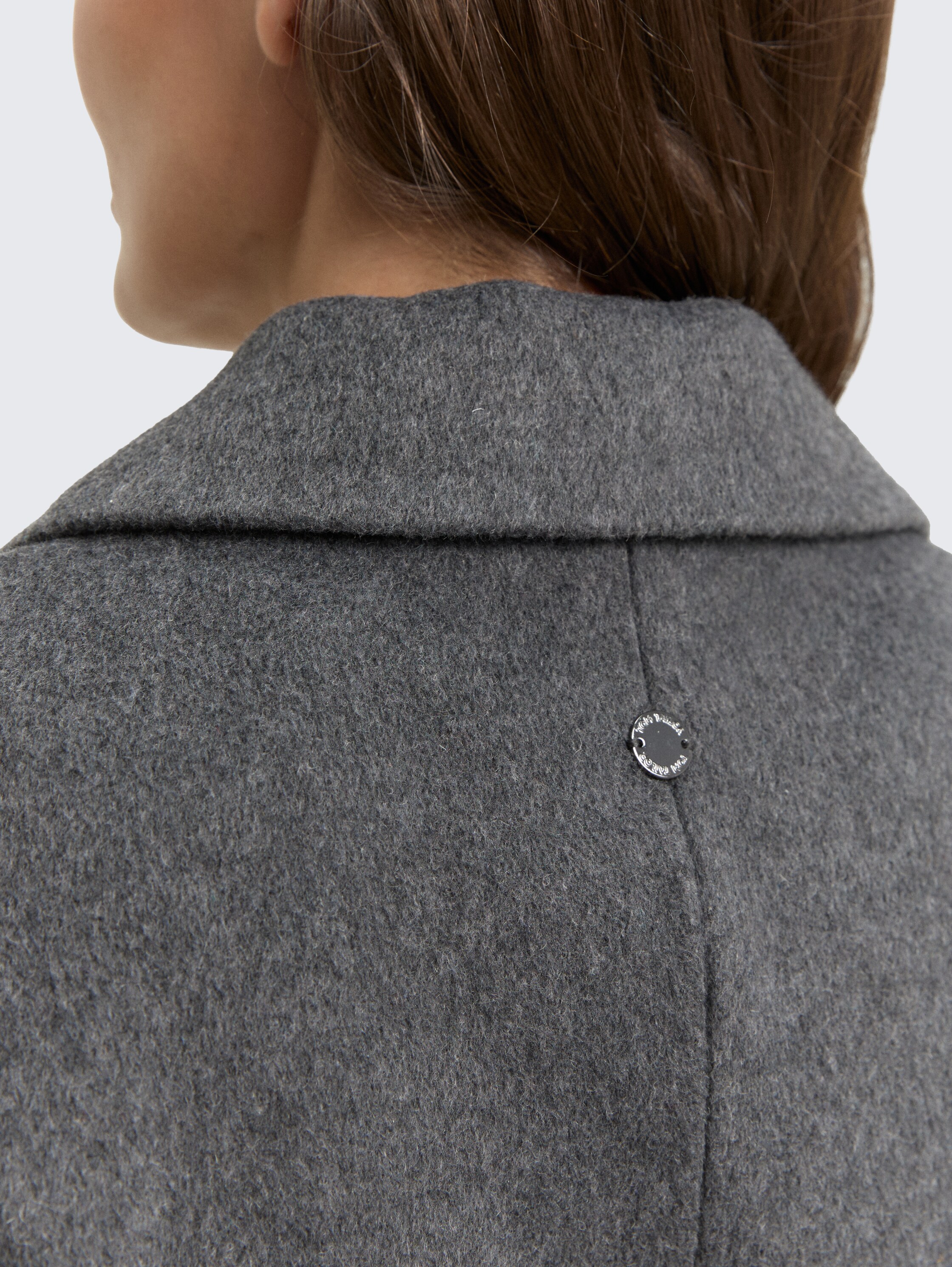 Wool coat with belt - dark_anthra_melange - 