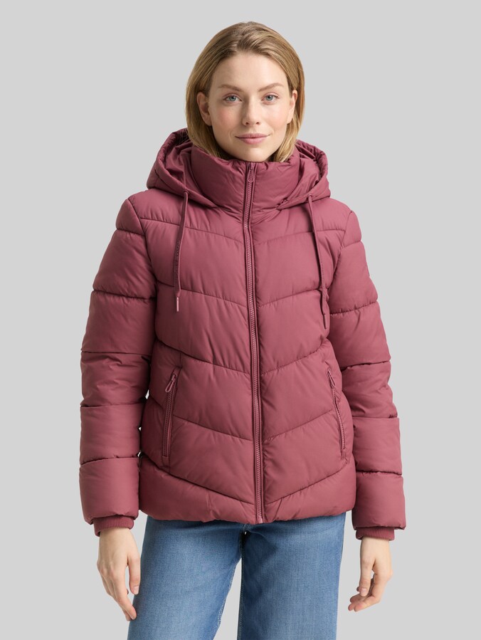 Puffer-Jacke mit Kapuze von Women, Deeply Mauve