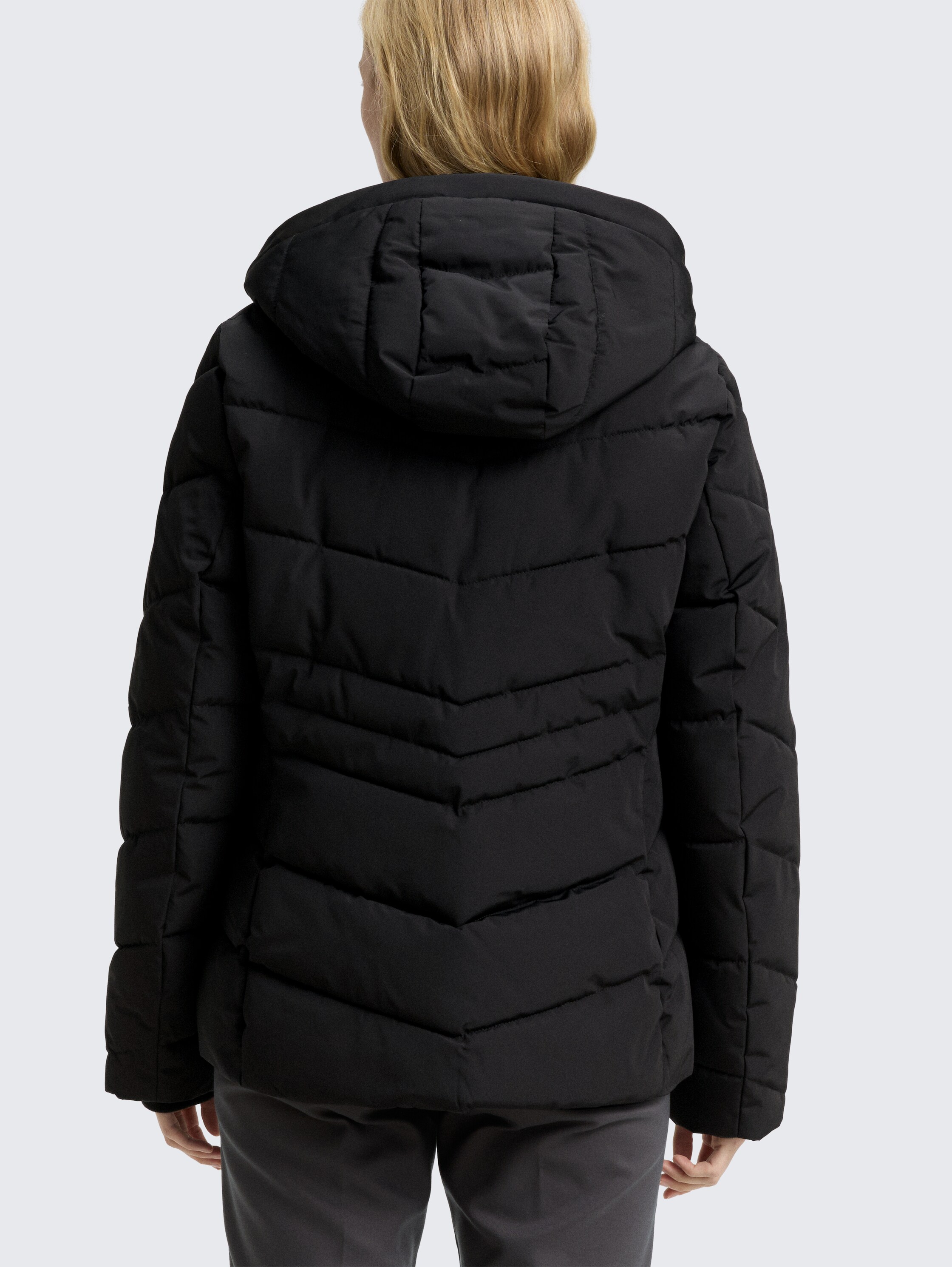 Puffer-Jacke mit abnehmbarer Kapuze - deep_black_1 - 