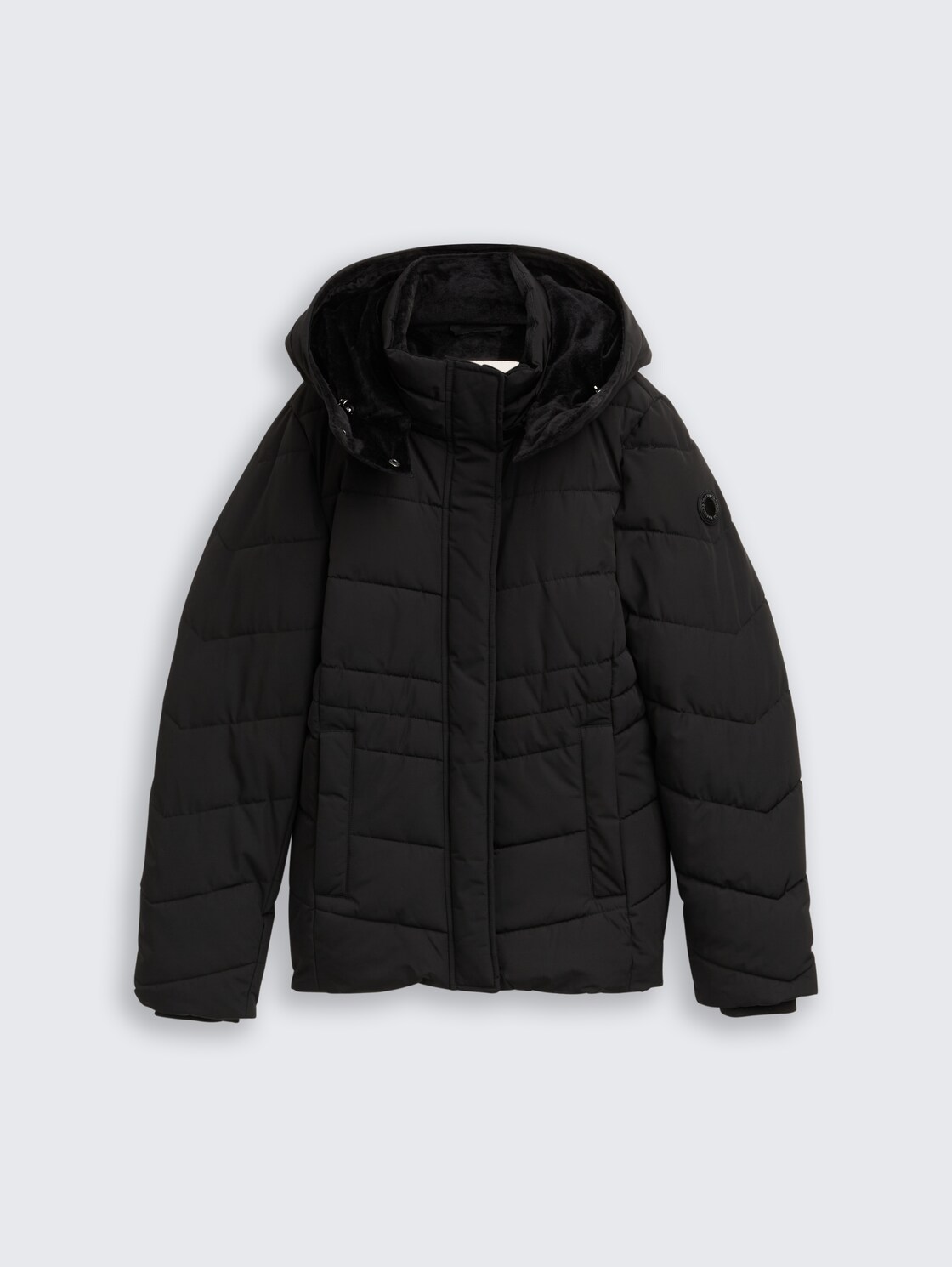 Puffer-Jacke mit abnehmbarer Kapuze - deep black - Vorder-Produkt-Ansicht
