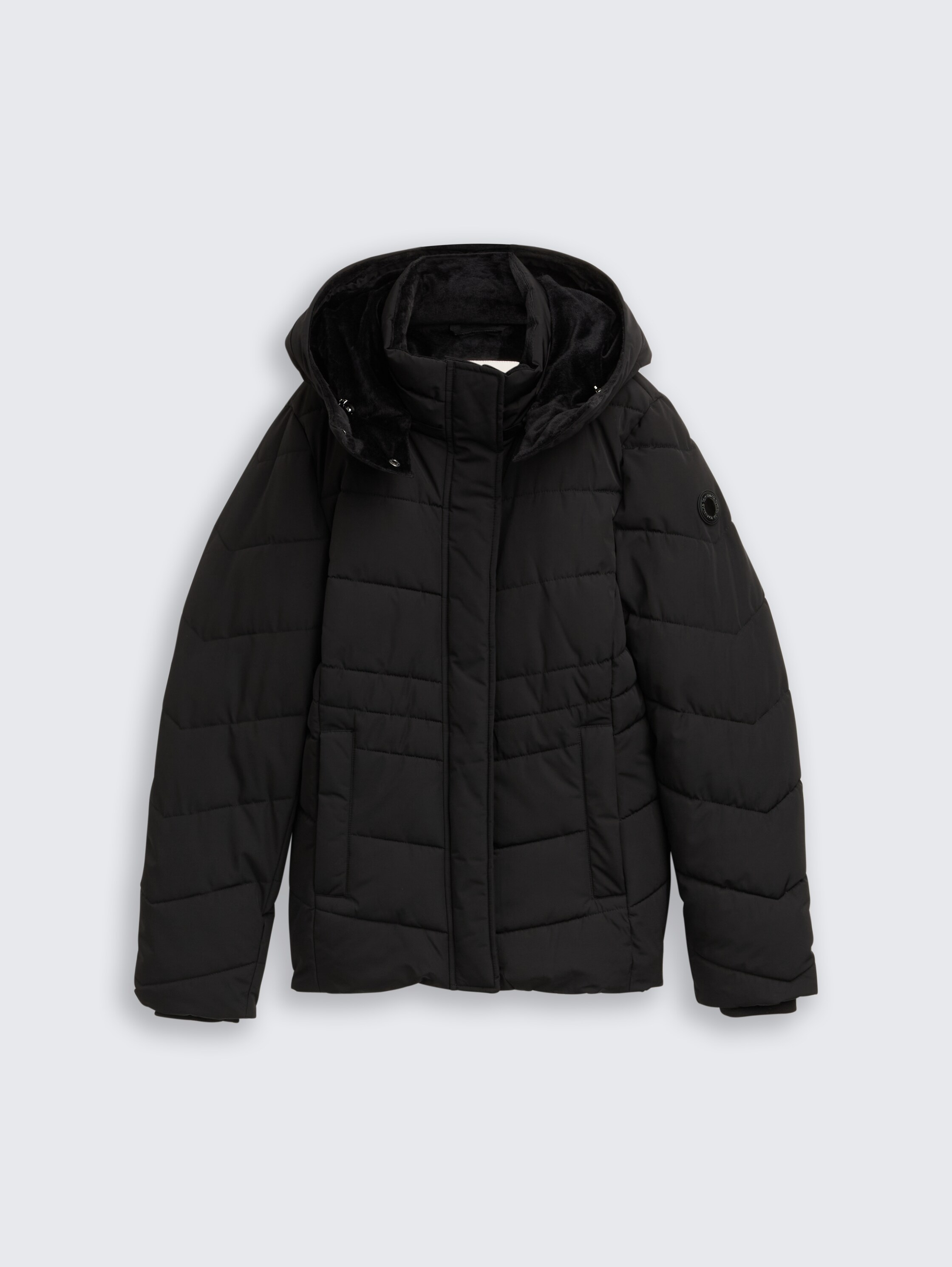 Puffer-Jacke mit abnehmbarer Kapuze - deep_black_1 - 