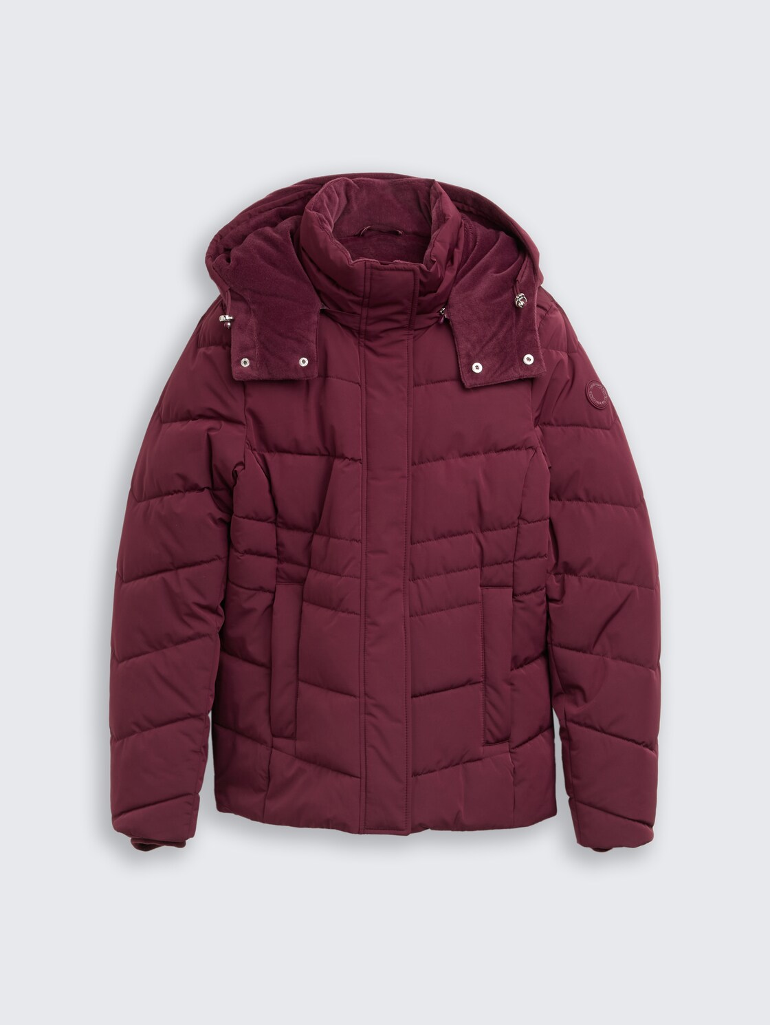 Puffer-Jacke mit abnehmbarer Kapuze - bordeaux red - Vorder-Produkt-Ansicht