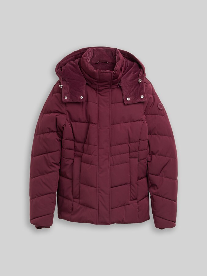 Pufferjas met afneembare capuchon door Women, bordeaux red