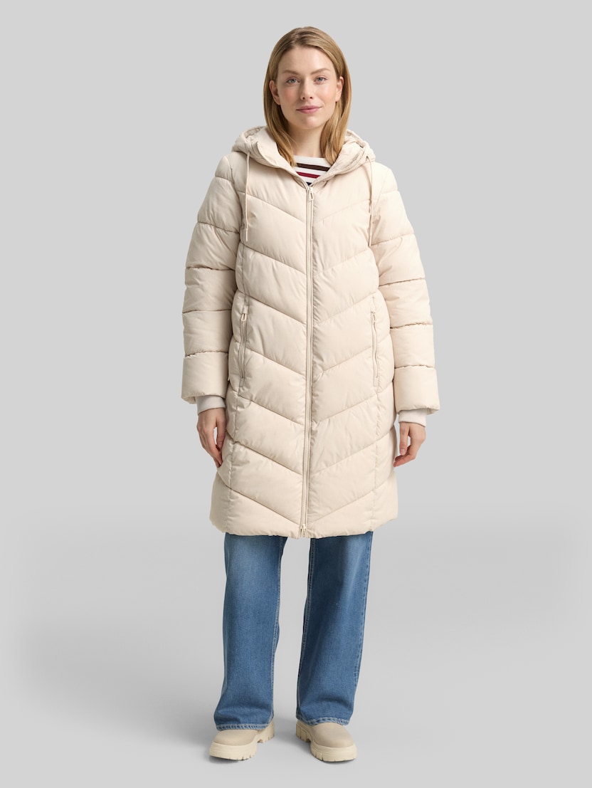 Pufferjas met capuchon door Women, cold beige