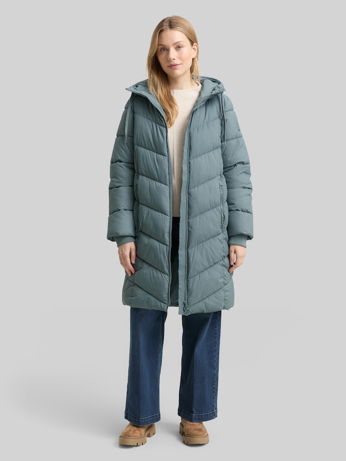 Manteau matelassé à capuche par Women, trooper green