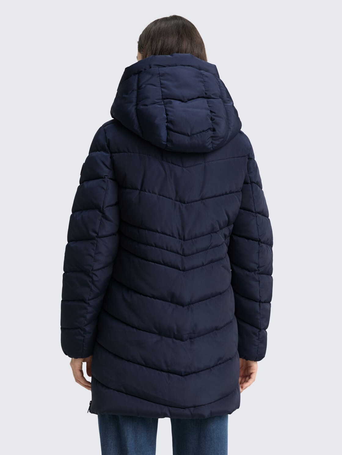Puffer-Mantel im 2-in-1-Look - sky captain blue - Model-Rückansicht