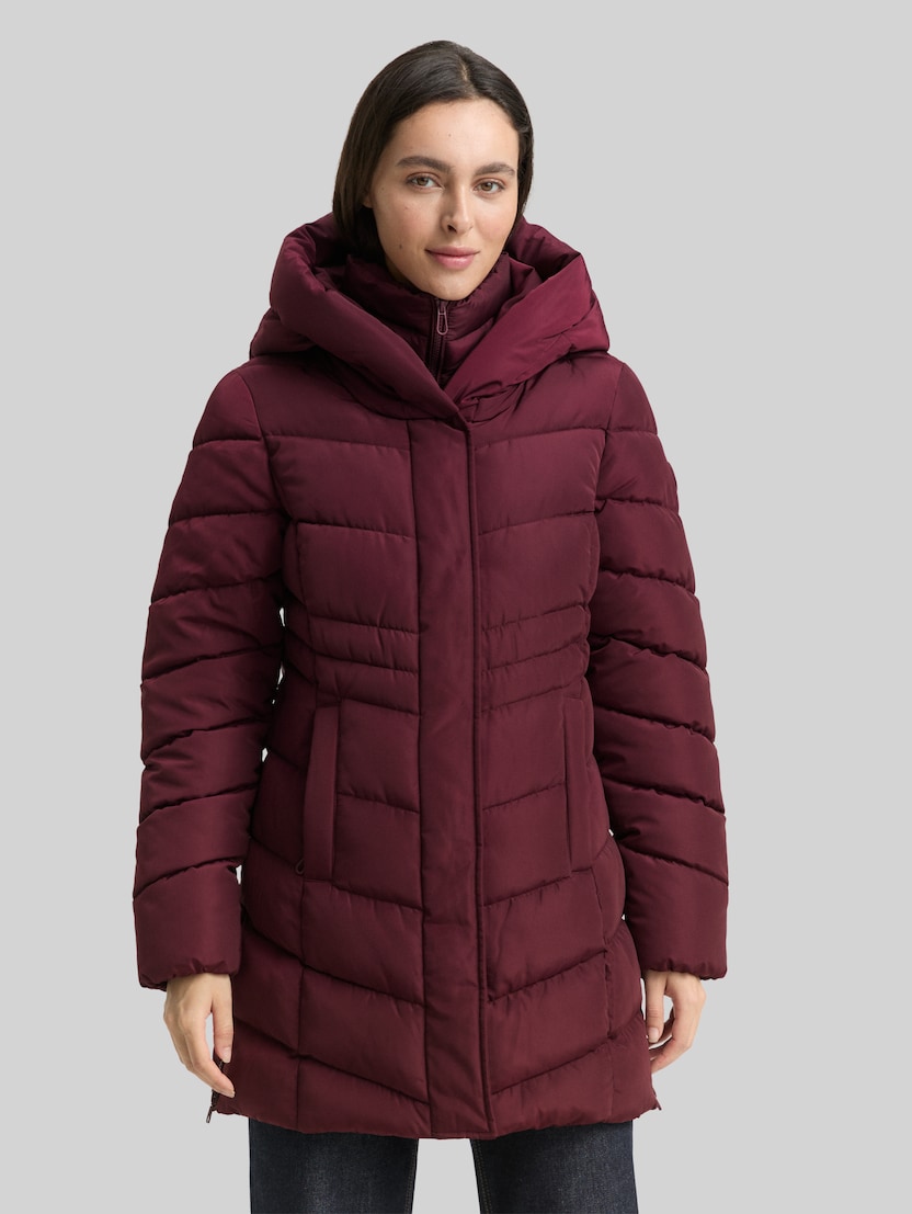 Puffer coat in a 2-in-1 look by Women, bordeaux red