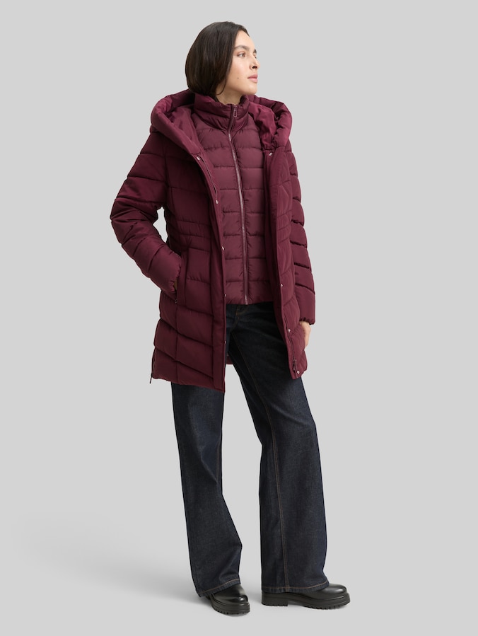 Manteau matelassé 2 en 1 par Women, bordeaux red
