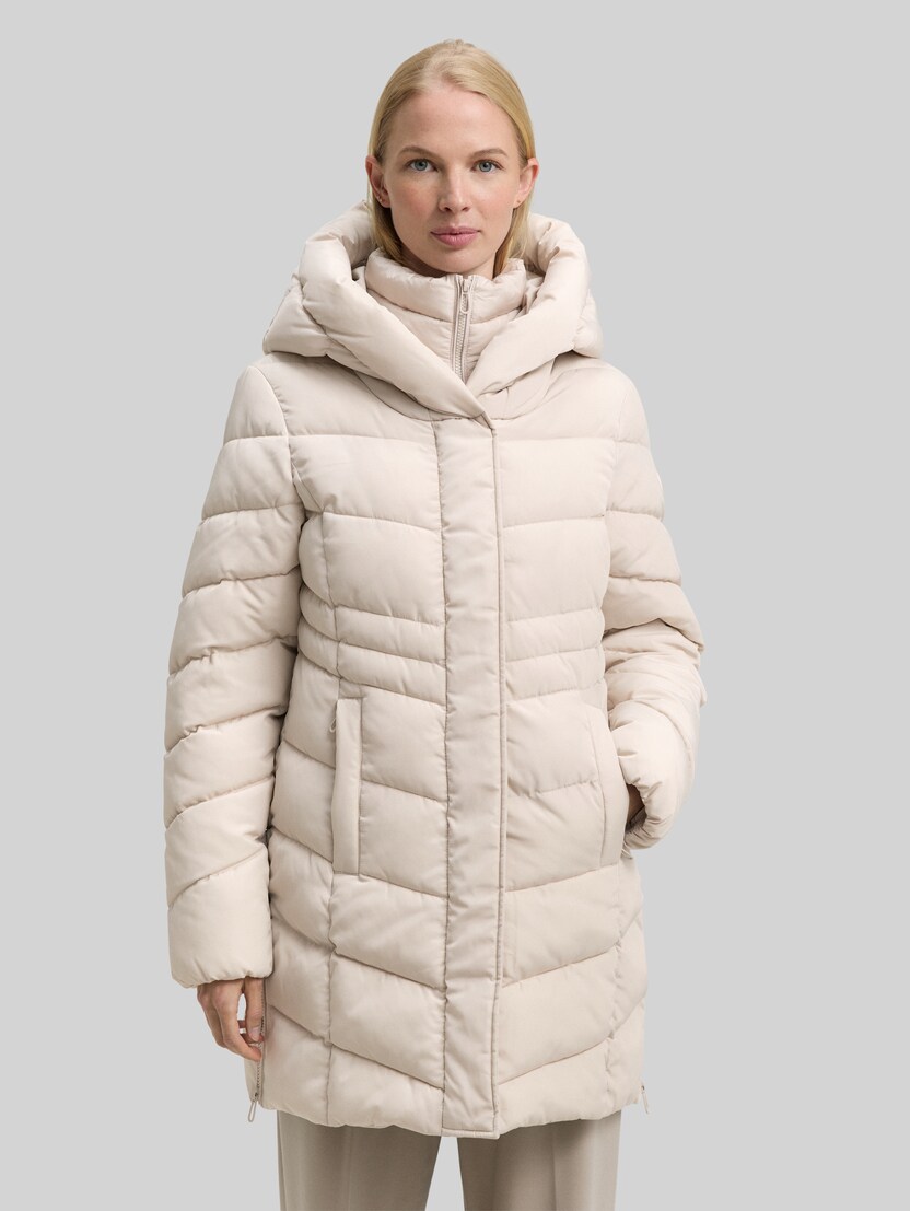 Puffer coat in a 2-in-1 look by Women, cold beige