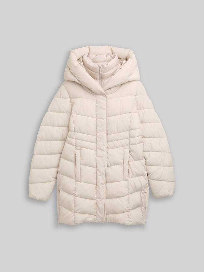 Puffer-Mantel im 2-in-1-Look von Women, cold beige