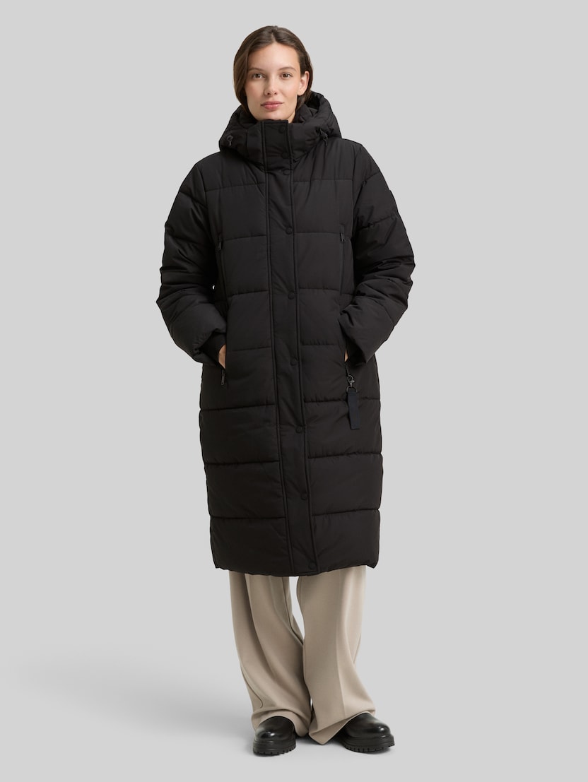 Pufferjas met afneembare capuchon door Women, deep black
