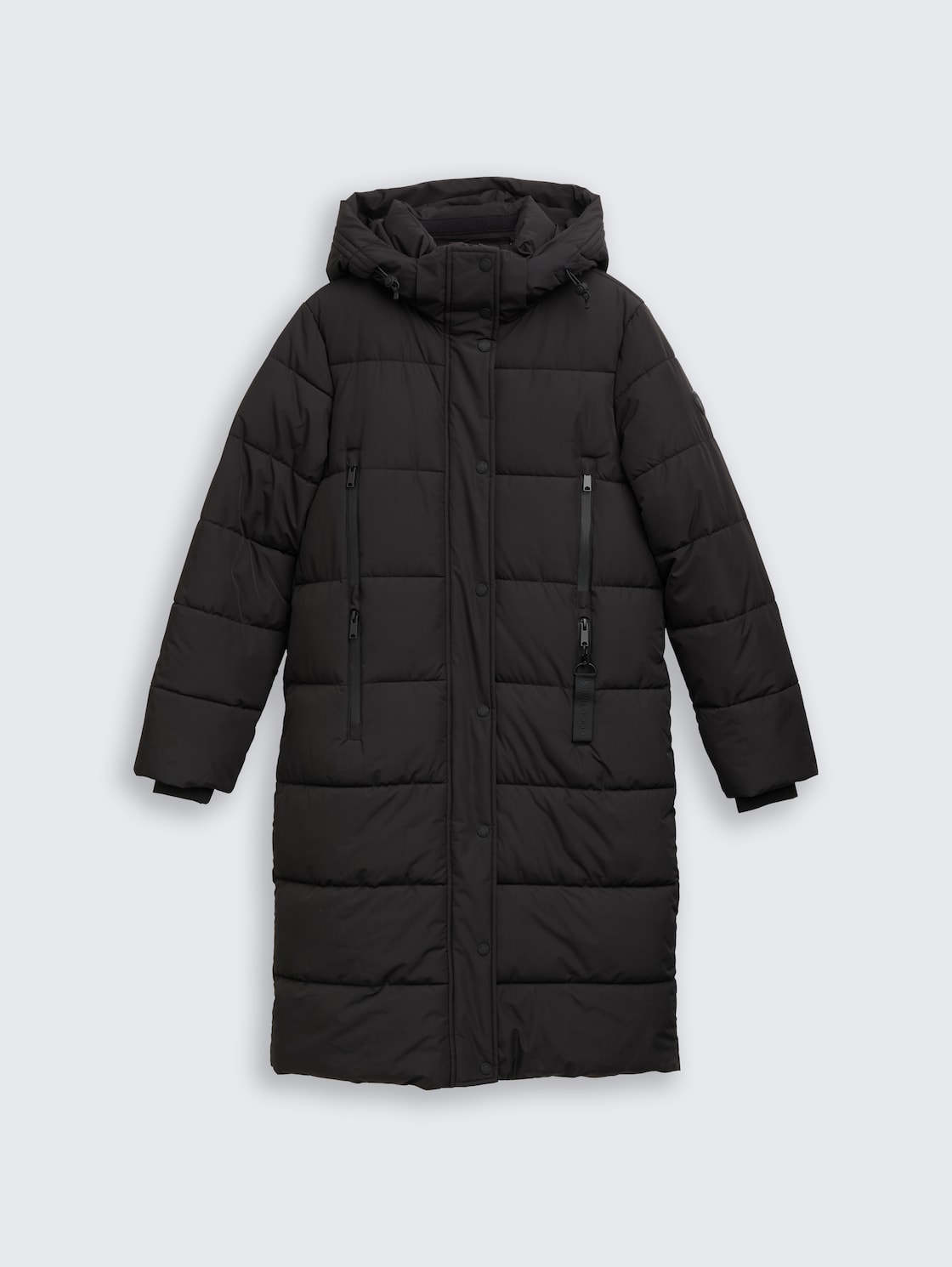 Puffer-Mantel mit abnehmbarer Kapuze - deep black - Vorder-Produkt-Ansicht