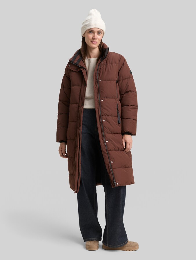 Manteau matelassé avec capuche amovible par Women, dark pecan brown