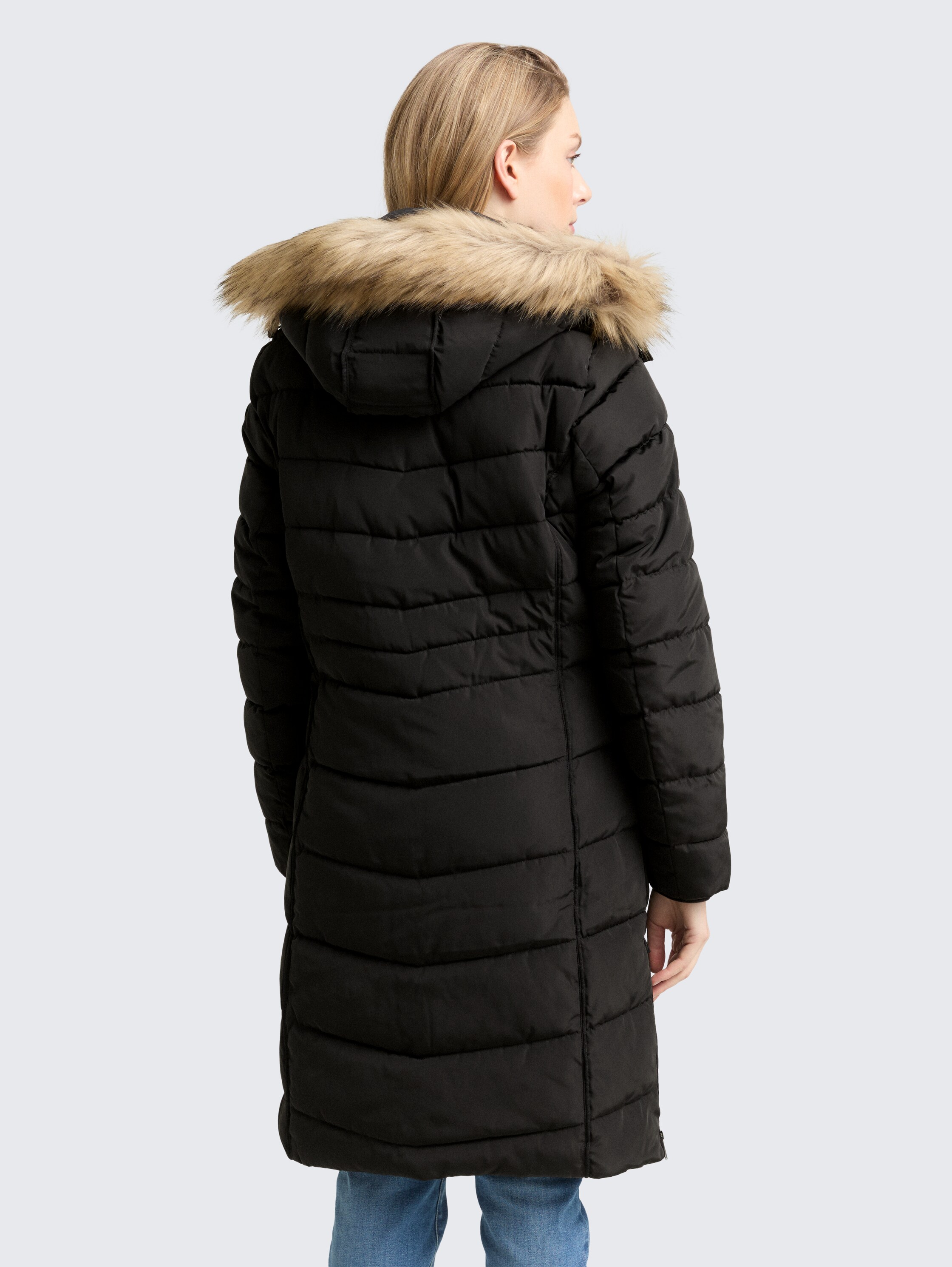 Puffer-Mantel mit abnehmbarer Kapuze - deep_black_1 - 