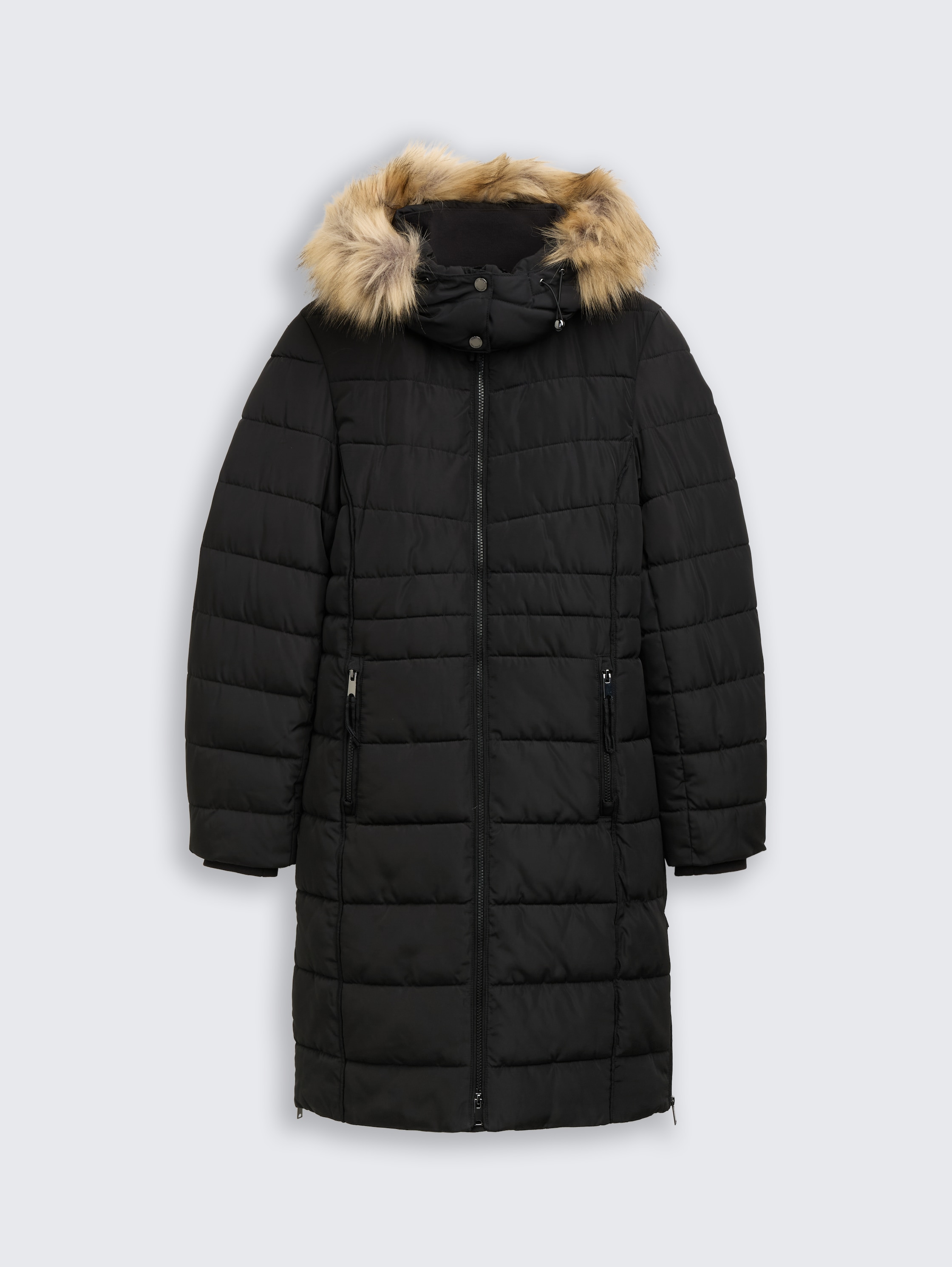 Puffer-Mantel mit abnehmbarer Kapuze - deep_black_1 - 
