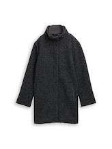 Ausgewählt, Bouclé Wollmantel mit Stehkragen von Tom Tailor, grau