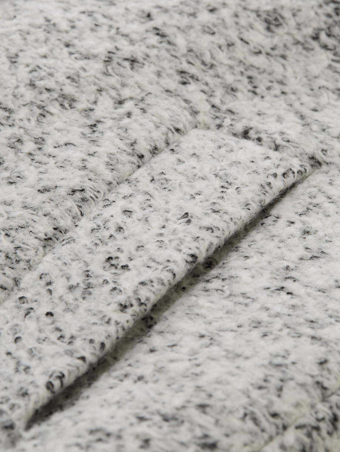 Bouclé Wollmantel mit Stehkragen - white black boucle - Produkt-Detail-Ansicht