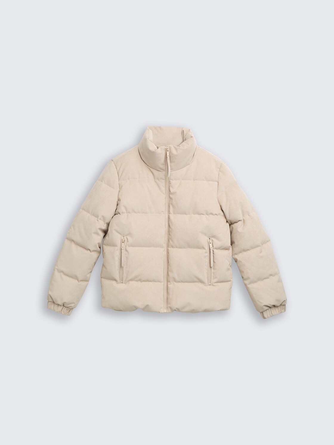 Cord Pufferjacke mit Stehkragen - Cashew Beige - Vorder-Produkt-Ansicht