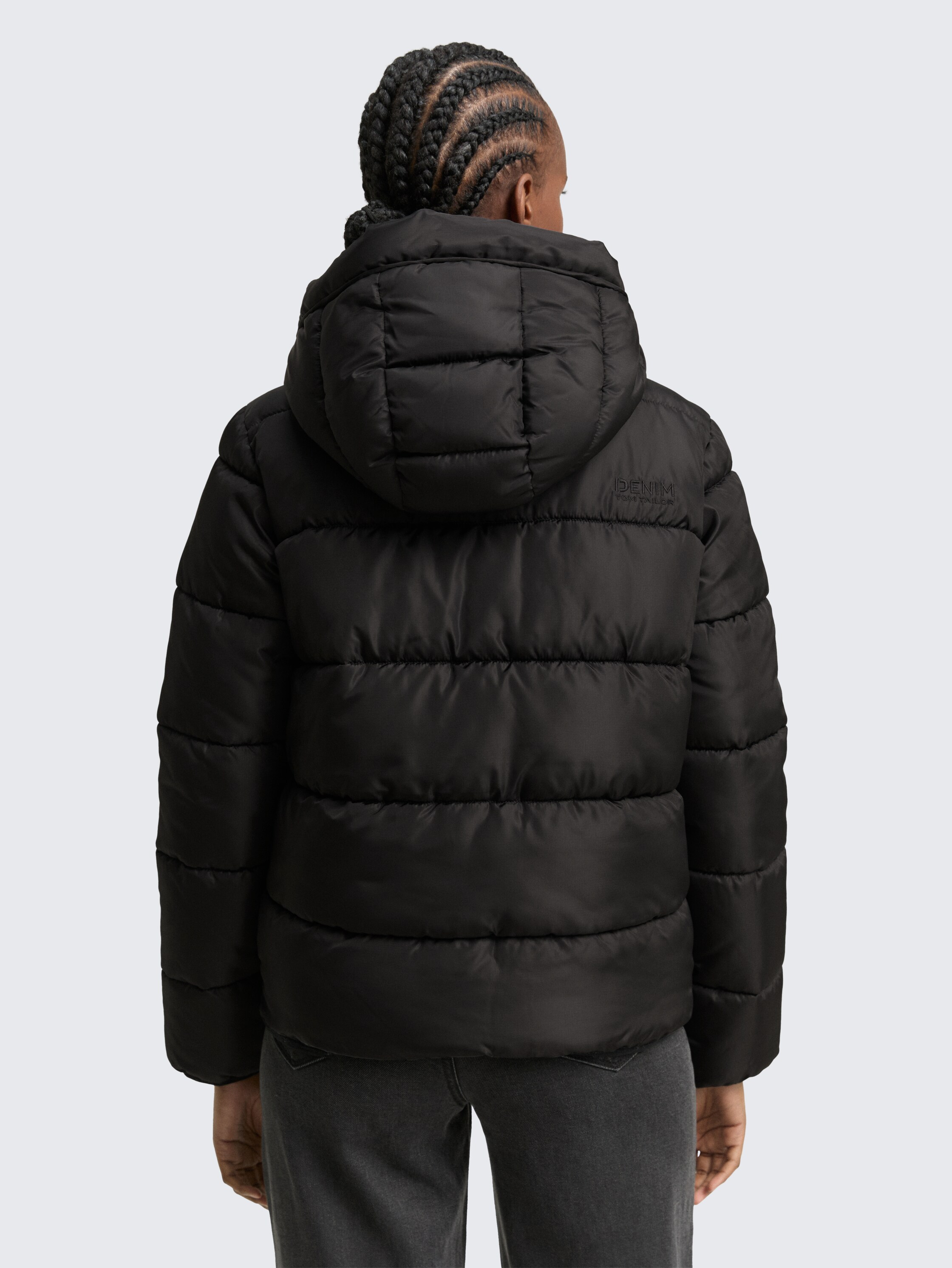 Puffer-Jacke mit Kapuze - deep_black_1 - 