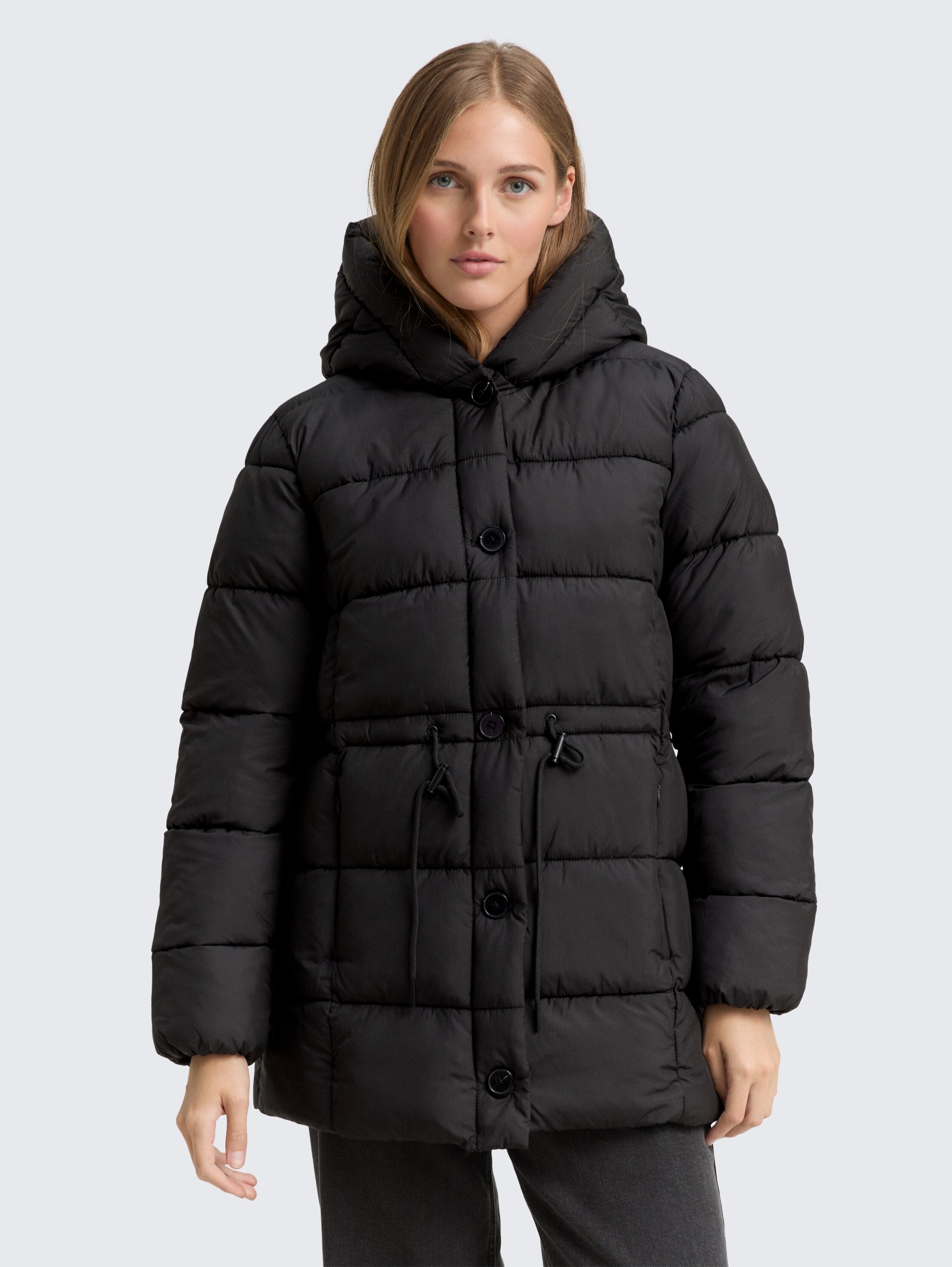 Puffer-Mantel mit Knopfleiste - deep_black_1 - 