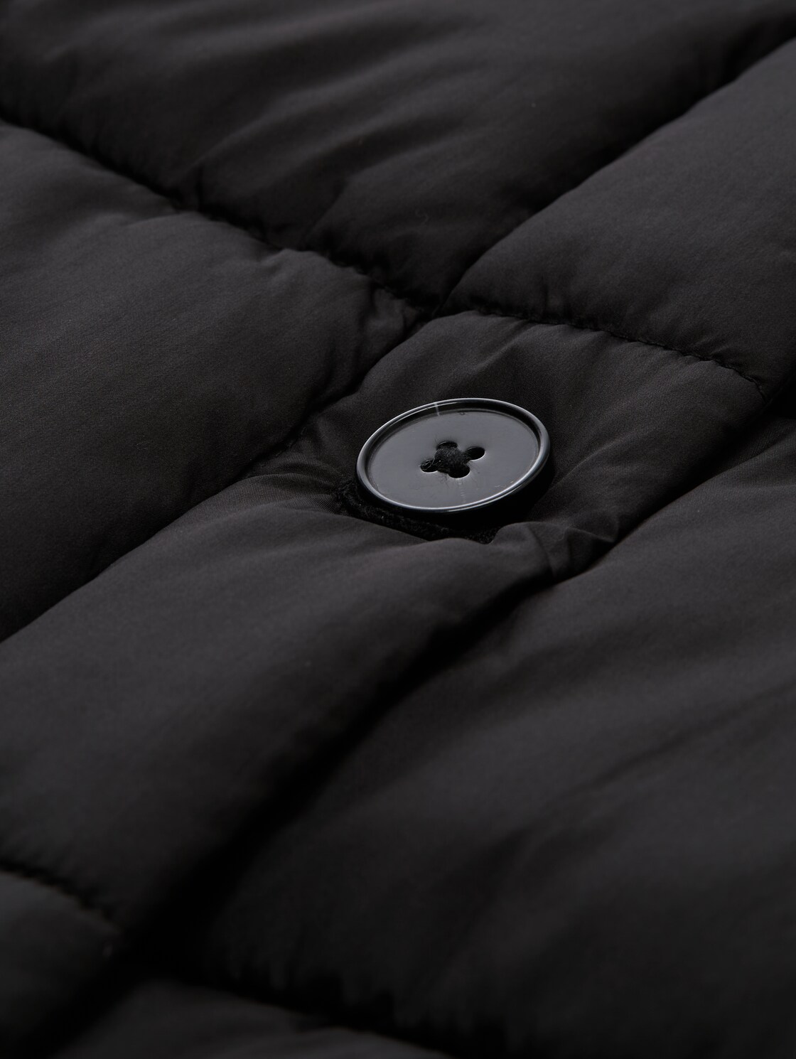 Puffer-Mantel mit Knopfleiste - deep black - Produkt-Detail-Ansicht