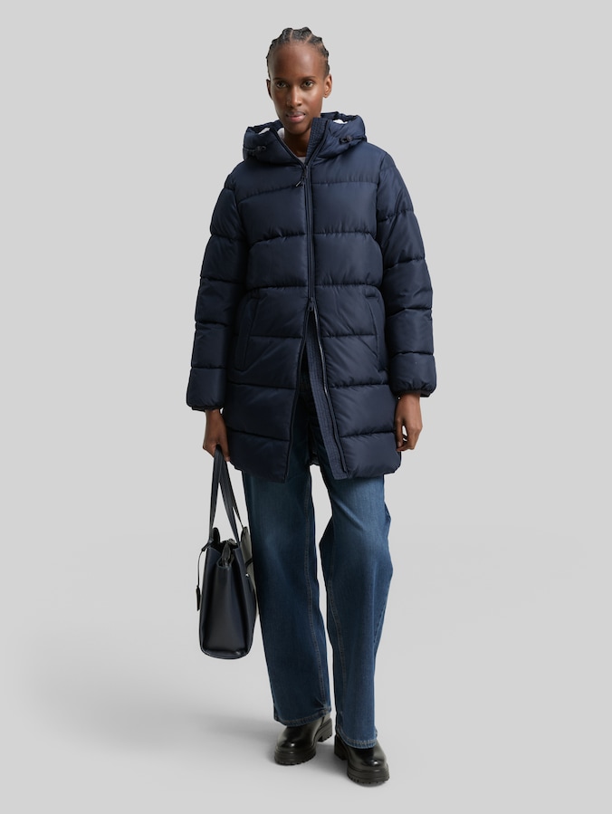 Manteau matelassé à capuche par Denim Female, sky captain blue