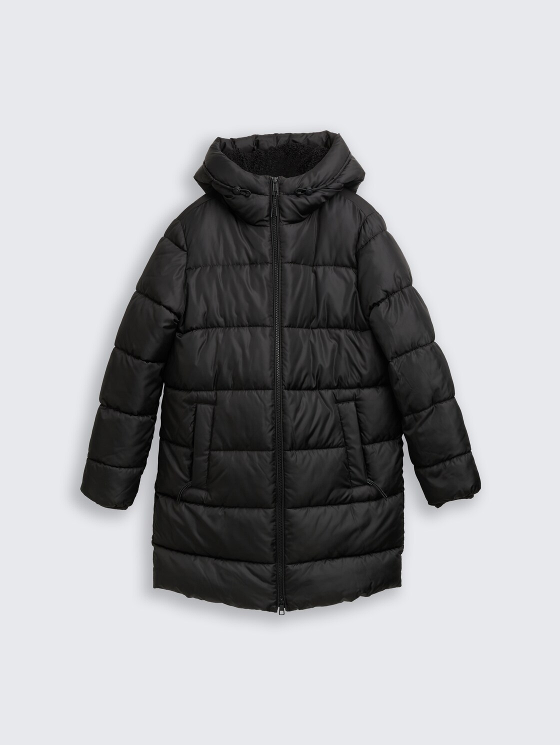 Puffer-Mantel mit Kapuze - deep black - Vorder-Produkt-Ansicht