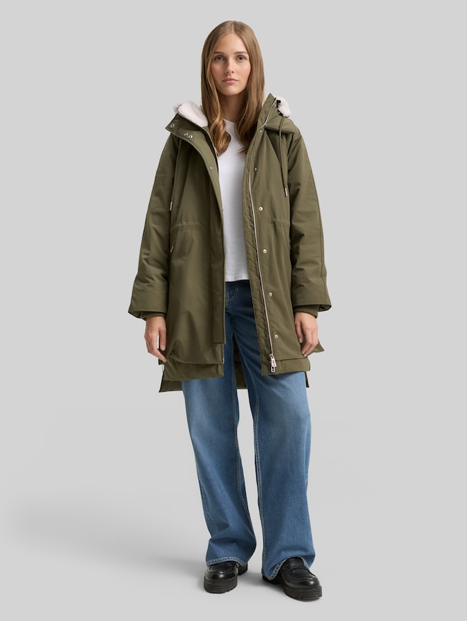Parka d'hiver avec capuche par Denim Female, Grape Leaf Green