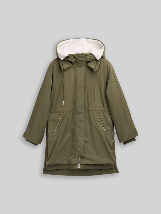 Winter Parka mit Kapuze von Denim Female, Grape Leaf Green