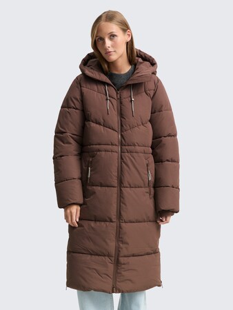Puffer-Mantel mit Kapuze von Denim Female, soft chocolate brown