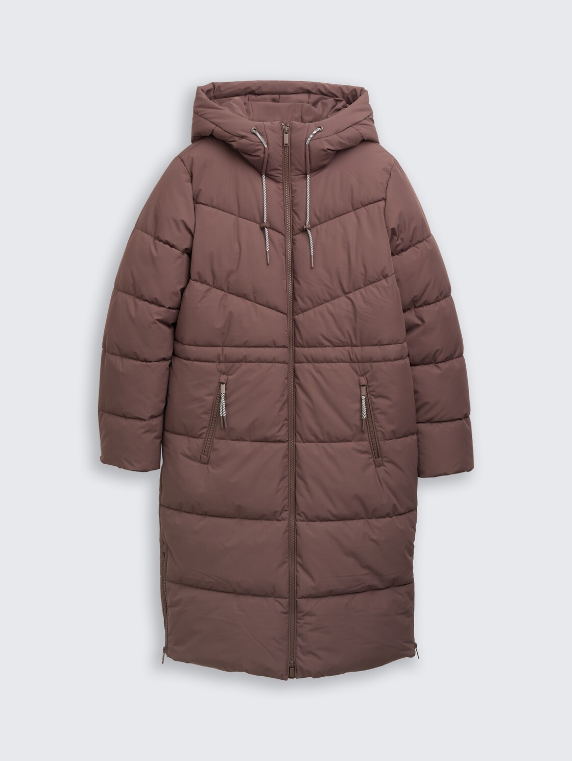 Puffer-Mantel mit Kapuze - soft chocolate brown - Vorder-Produkt-Ansicht