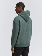 Sweat à capuche Relaxed Fit avec imprimé dans le dos - washed jasper green - Découpe Vue arrière du modèle
