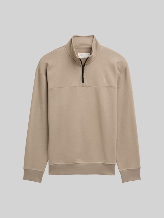 Troyer Sweatshirt mit Logo-Print von Denim Male, roasted nut brown