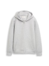 Ausgewählt, Relaxed Fit Hoodie Sweatjacke aus Scuba von Tom Tailor, grau