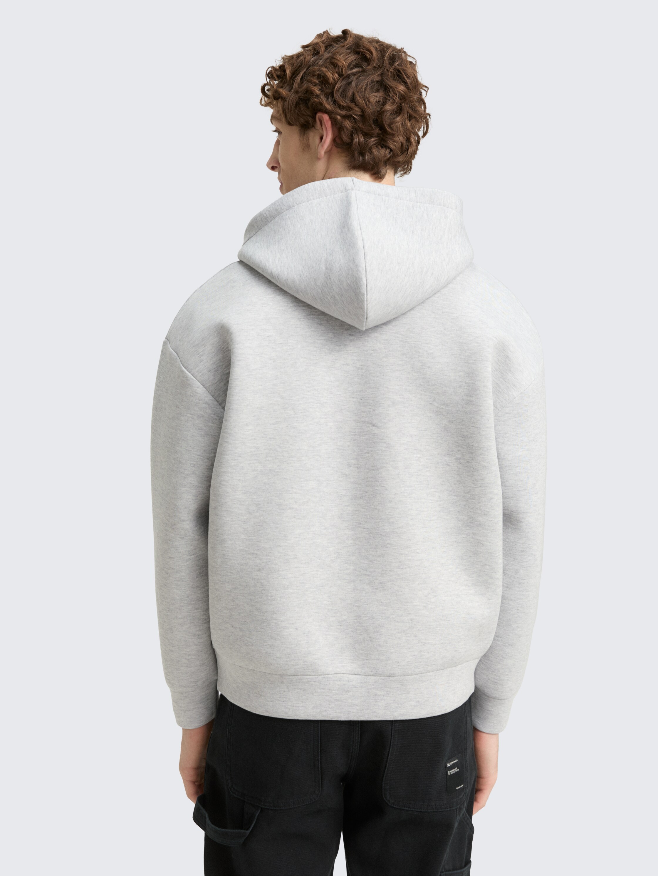 Relaxed fit hoodie sweatjack van Scuba - light_stone_grey_melange - 