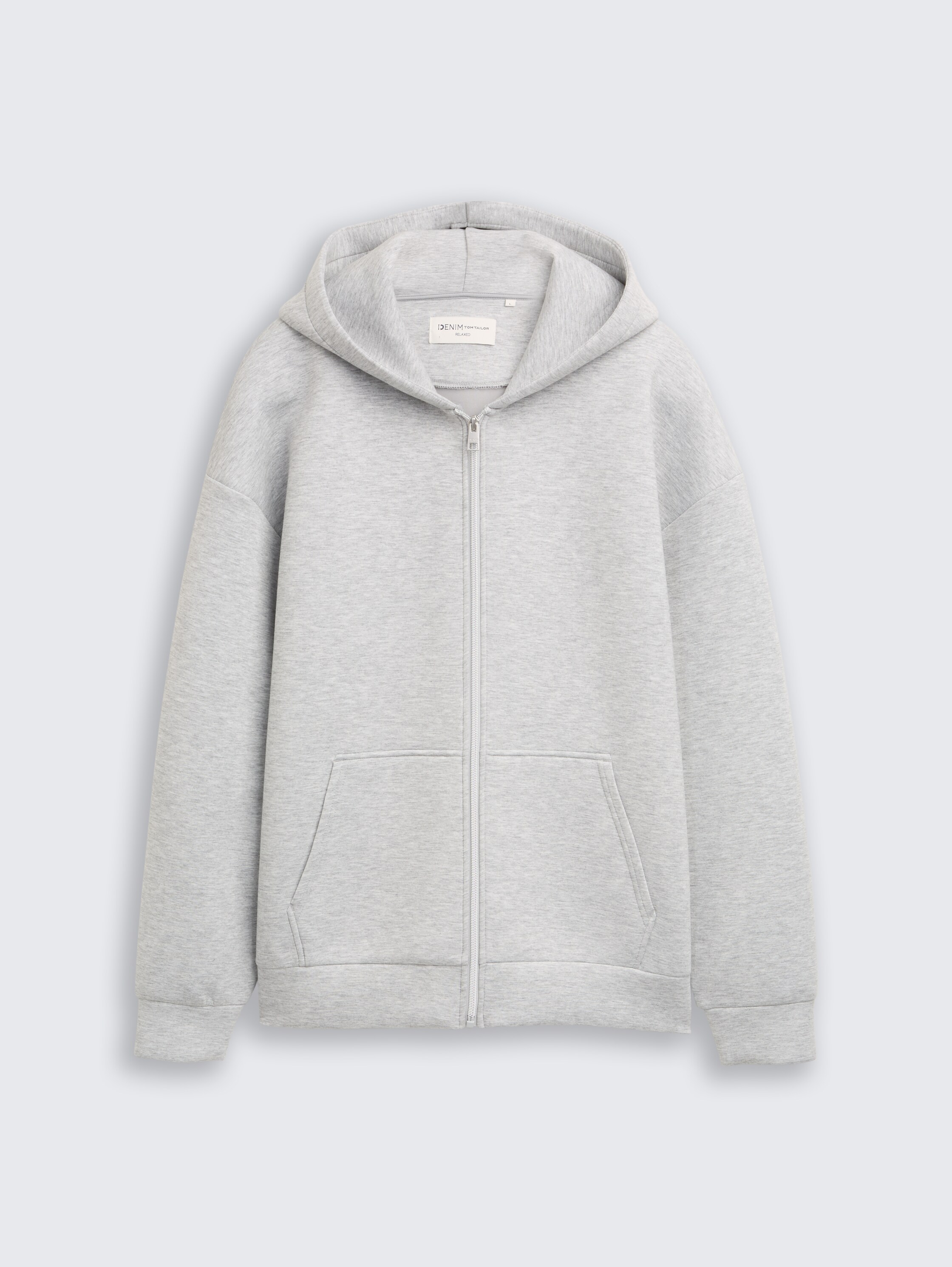 Relaxed fit hoodie sweatjack van Scuba - light_stone_grey_melange - 