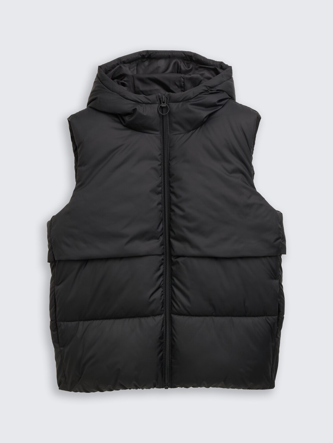 Steppweste mit Kapuze - Black - Vorder-Produkt-Ansicht