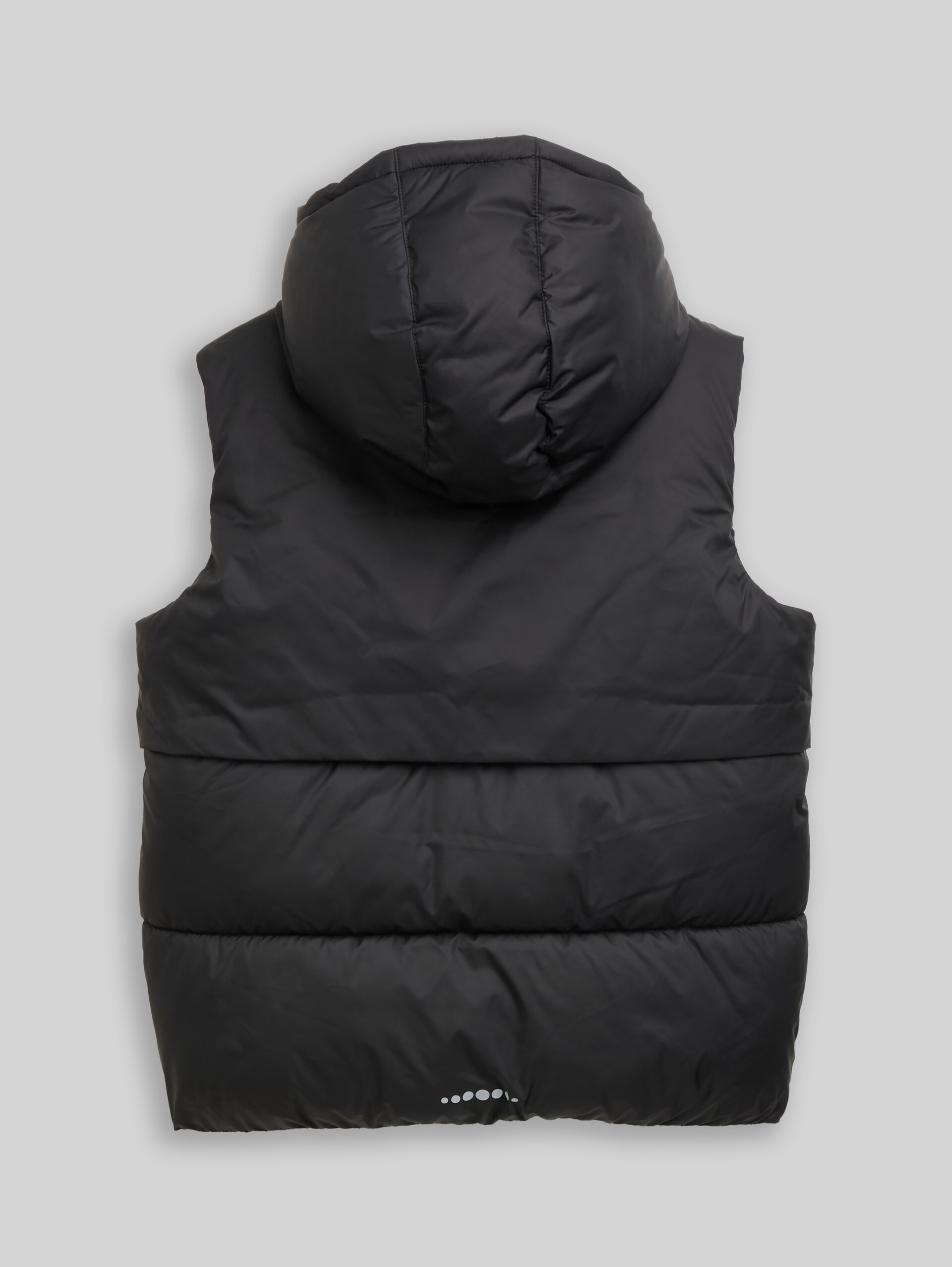 Quilted waistcoat with hood - Black