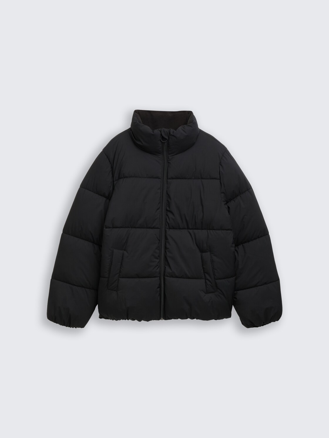 Puffer-Jacke mit Stehkragen - Black - Vorder-Produkt-Ansicht