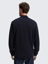 Troyer Strickpullover mit Logo-Stickerei - Knitted Navy Melange