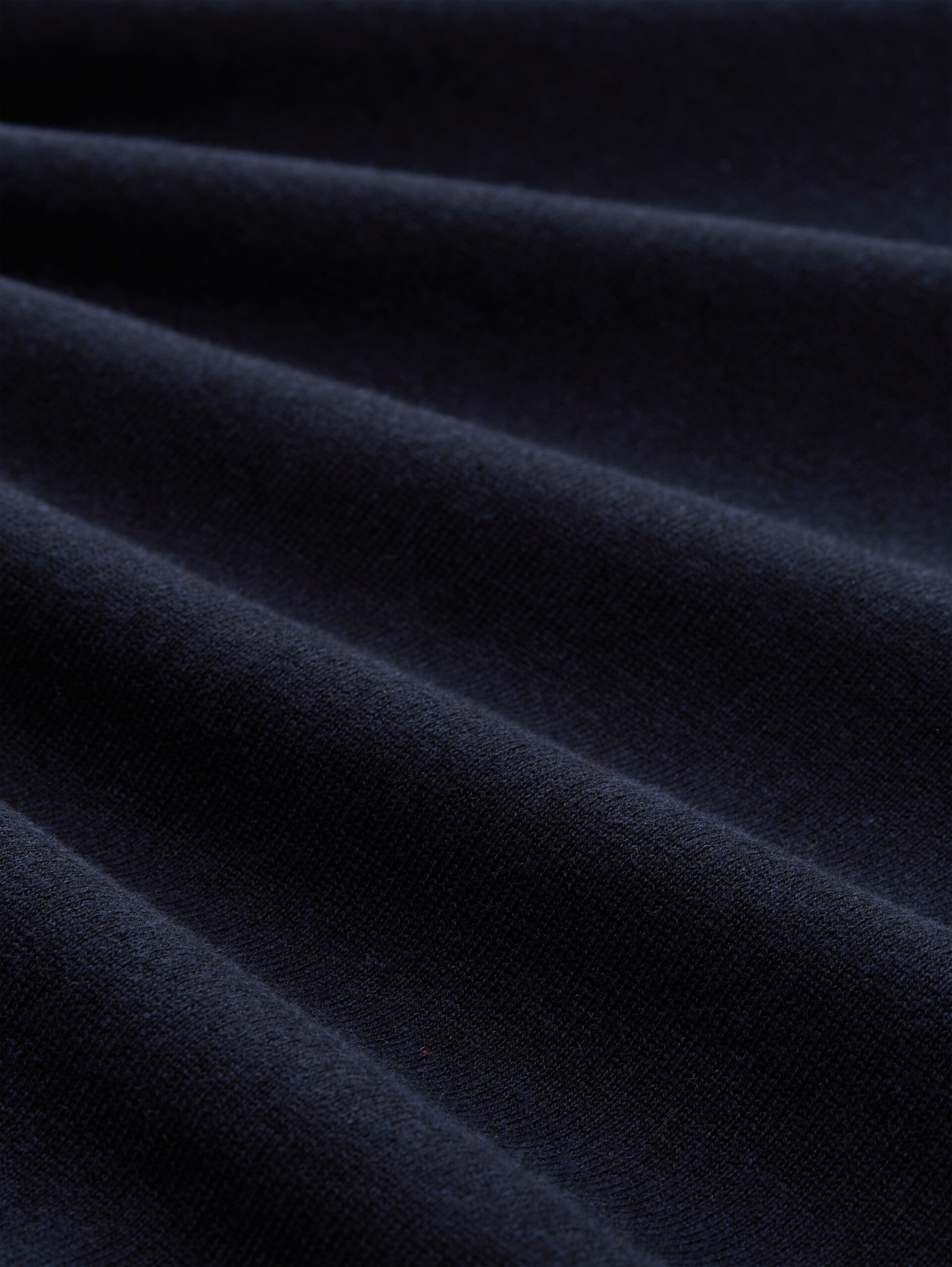 Troyer knitted jumper with logo embroidery - Knitted Navy Melange - Material view