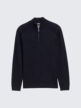 Troyer Strickpullover mit Logo-Stickerei - Knitted Navy Melange