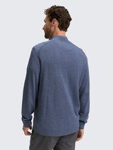 Troyer Strickpullover mit Logo-Stickerei - vintage indigo blue melange