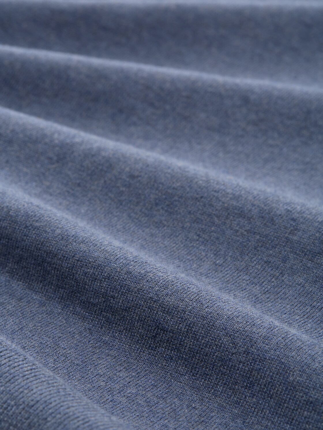 Troyer Strickpullover mit Logo-Stickerei - vintage indigo blue melange - Material-Ansicht