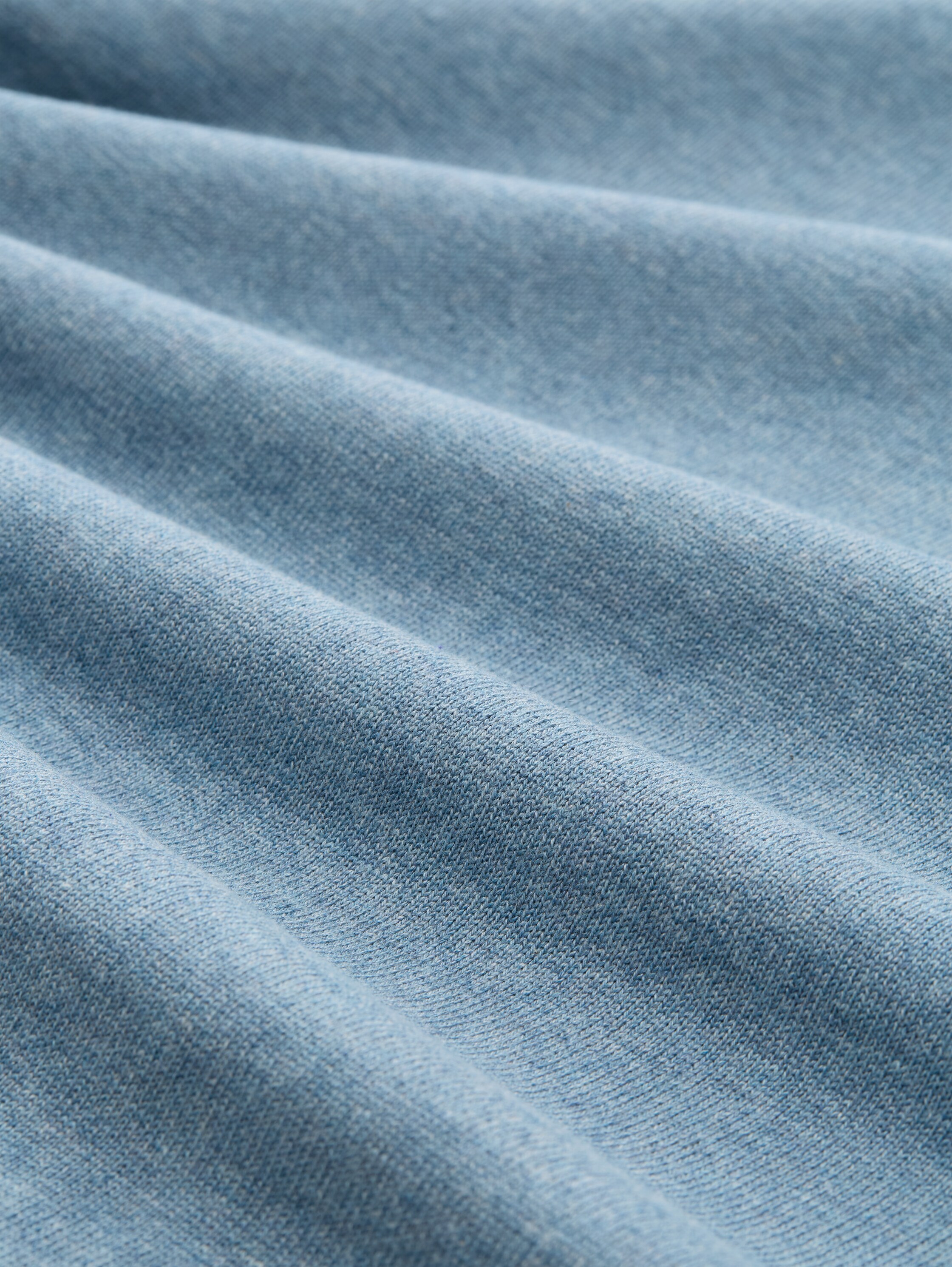 Troyer Strickpullover mit Logo-Stickerei - faded blue melange - Material-Ansicht