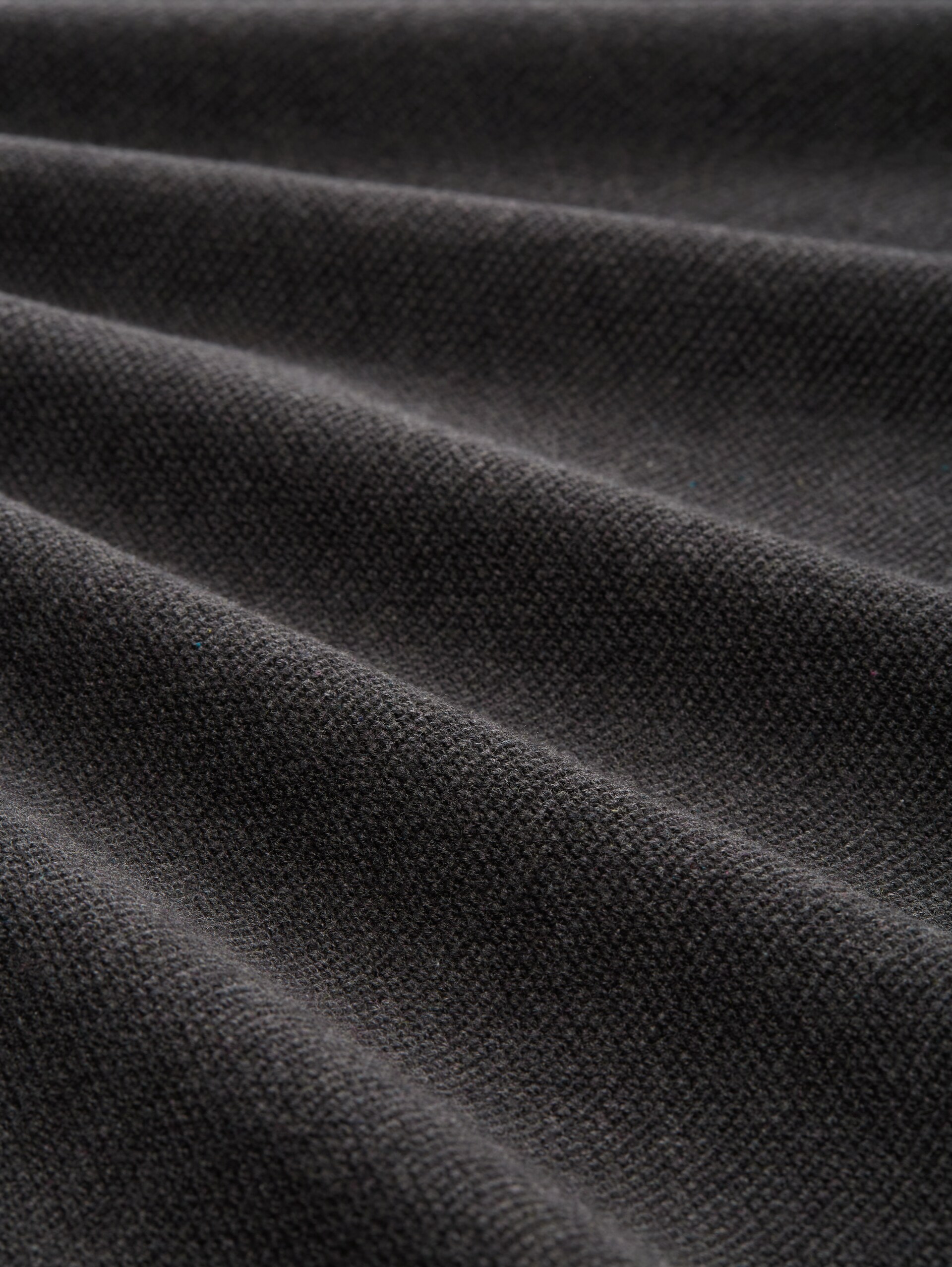 Strickpullover aus Baumwolle - Black Grey Melange - Material-Ansicht