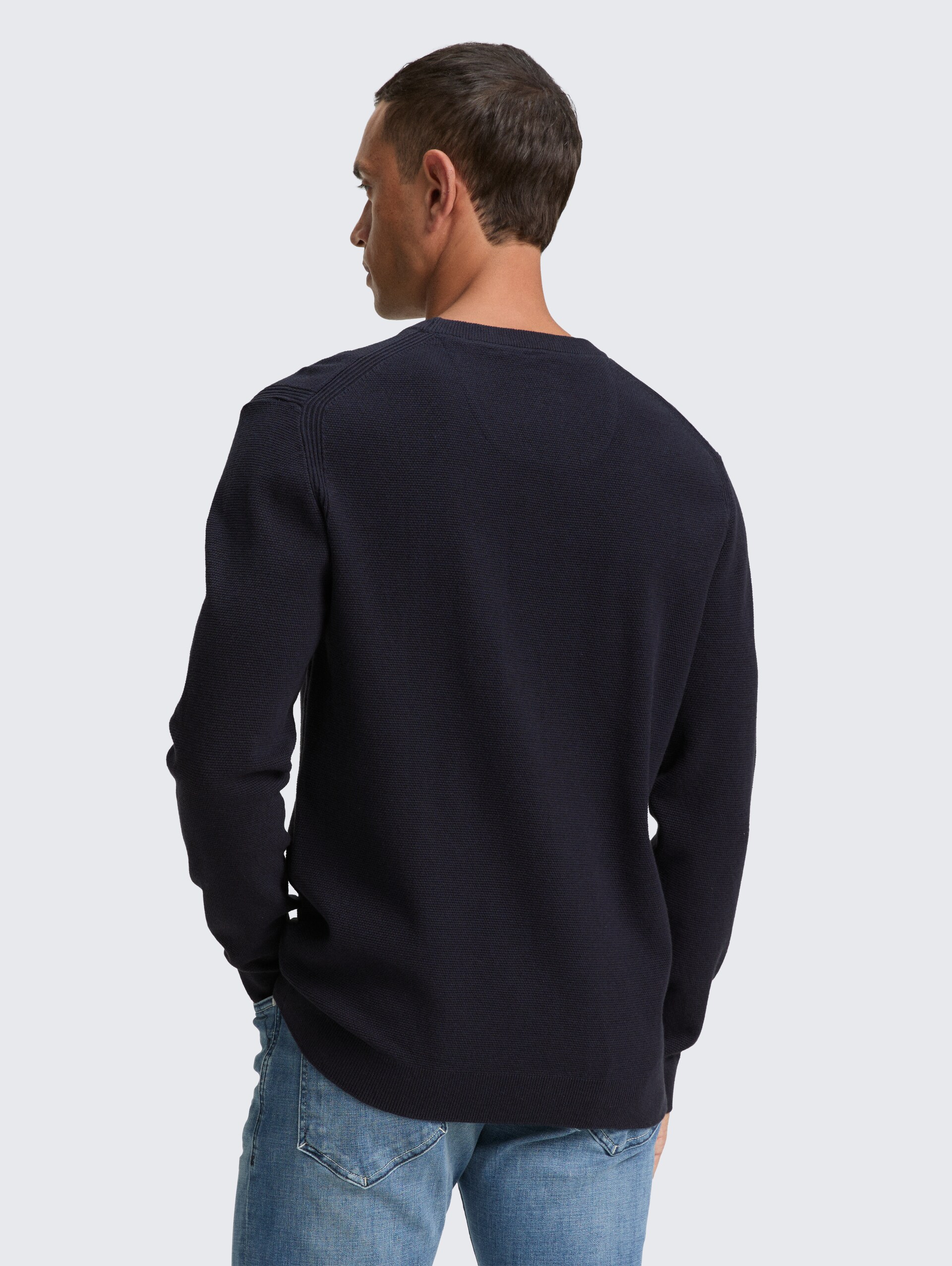 Strickpullover aus Baumwolle - Knitted Navy Melange