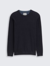 Strickpullover aus Baumwolle - Knitted Navy Melange