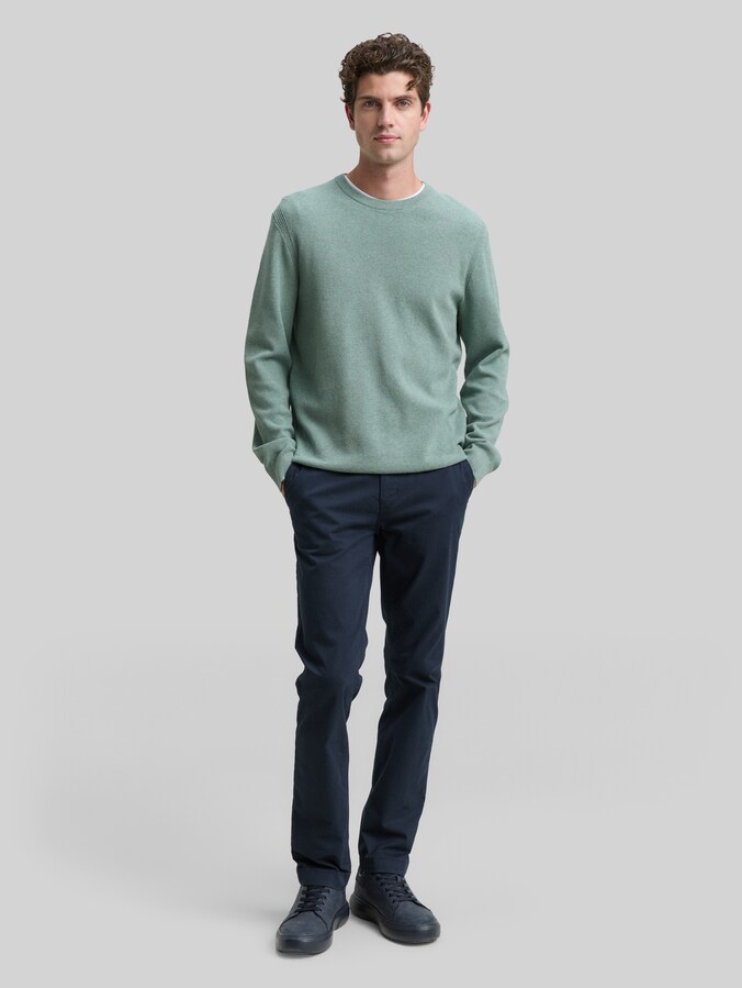 Strickpullover aus Baumwolle von Men, dark smoke green melange