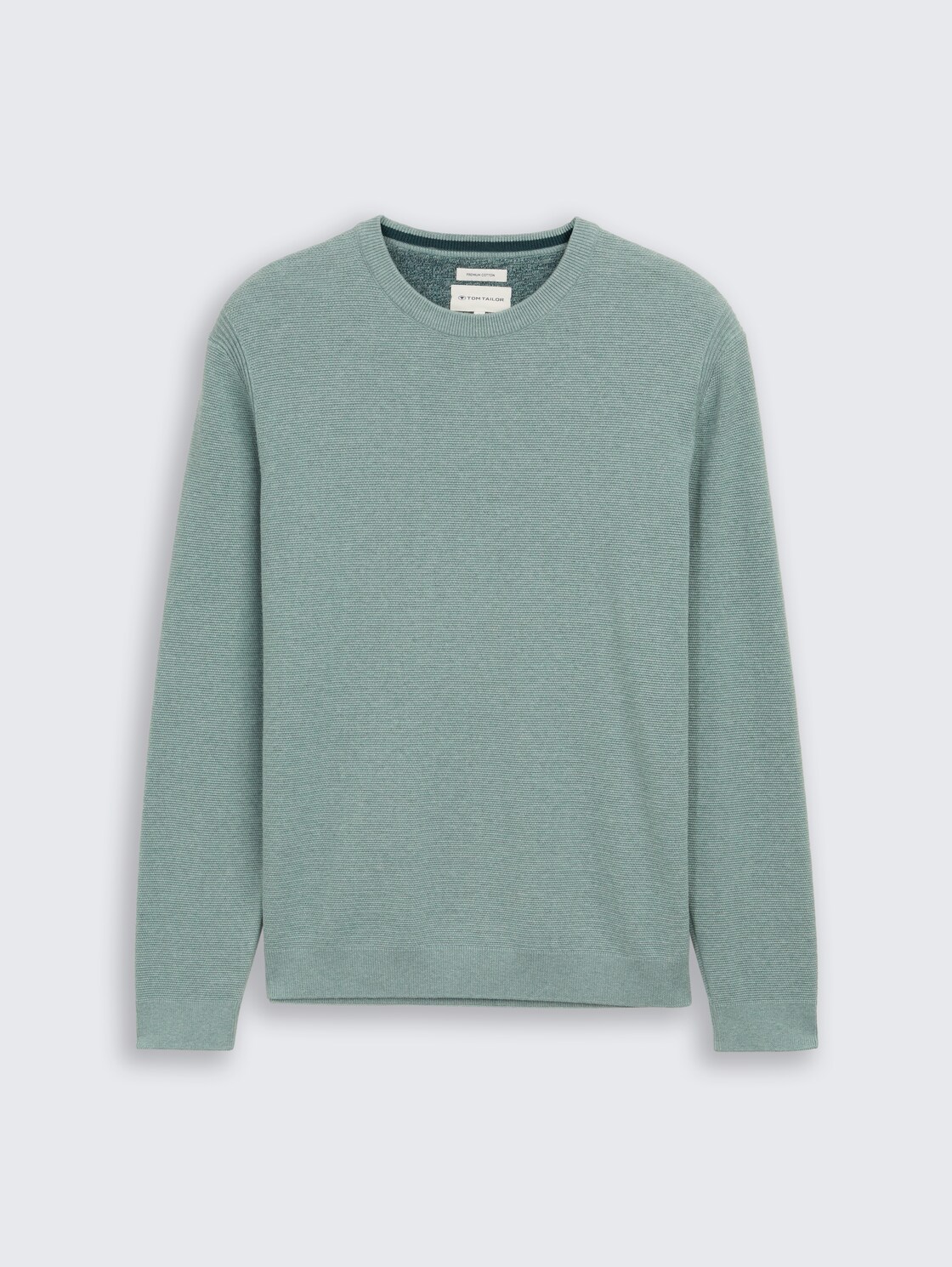 Strickpullover aus Baumwolle - dark smoke green melange